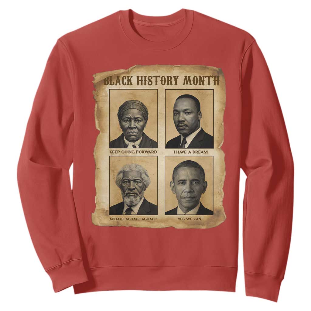 Vintage Black History Heroes Sweatshirt Strong Black Pride TS12 Red Print Your Wear