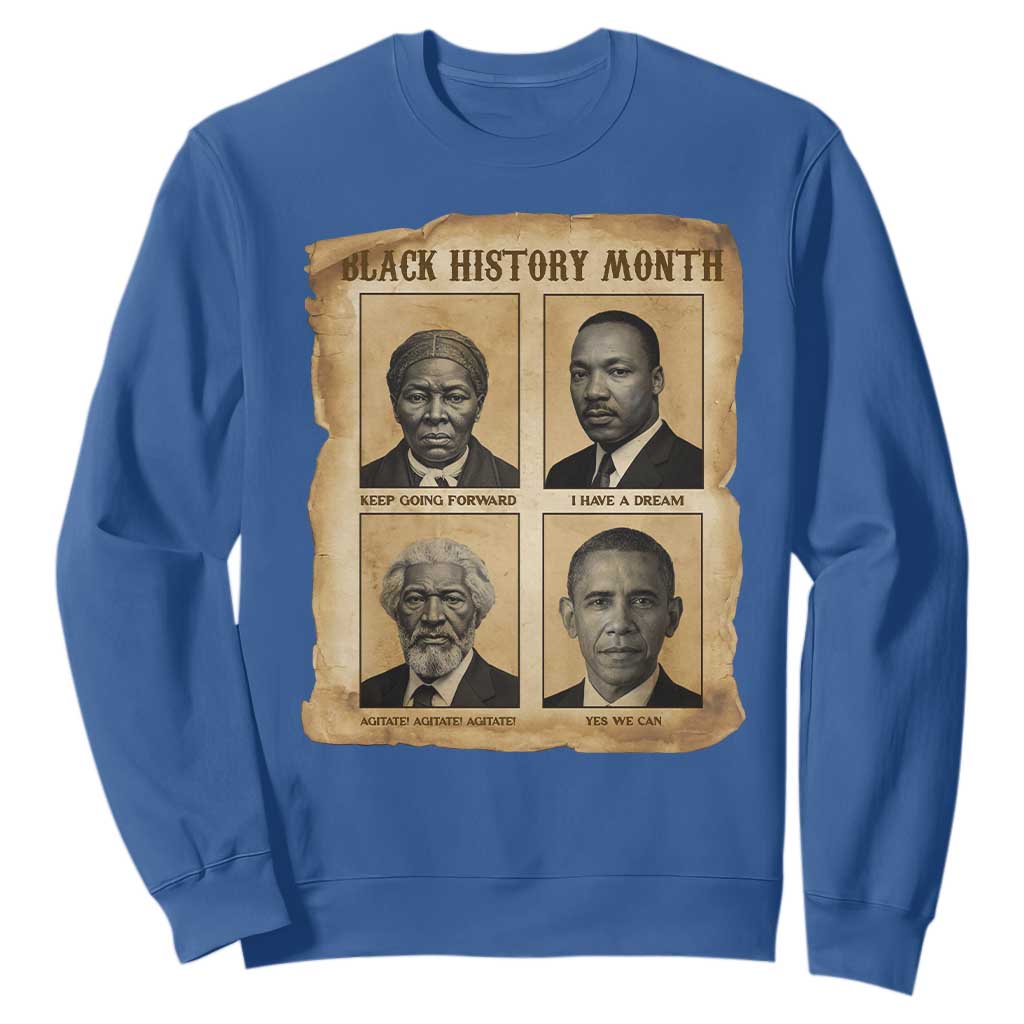Vintage Black History Heroes Sweatshirt Strong Black Pride TS12 Royal Blue Print Your Wear