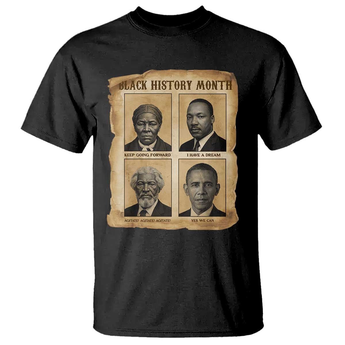 Vintage Black History Heroes T Shirt Strong Black Pride TS12 Black Print Your Wear