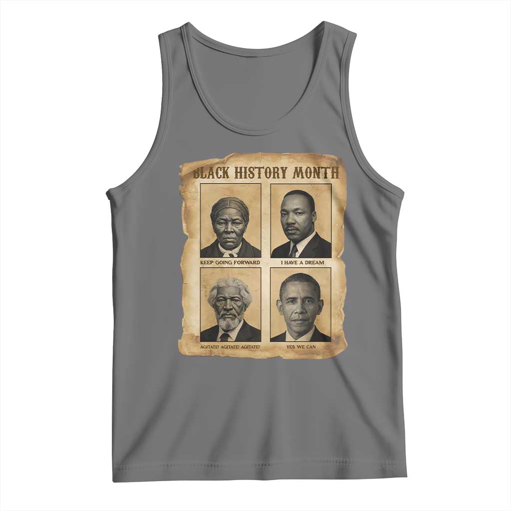 Vintage Black History Heroes Tank Top Strong Black Pride TS12 Black Heather Print Your Wear