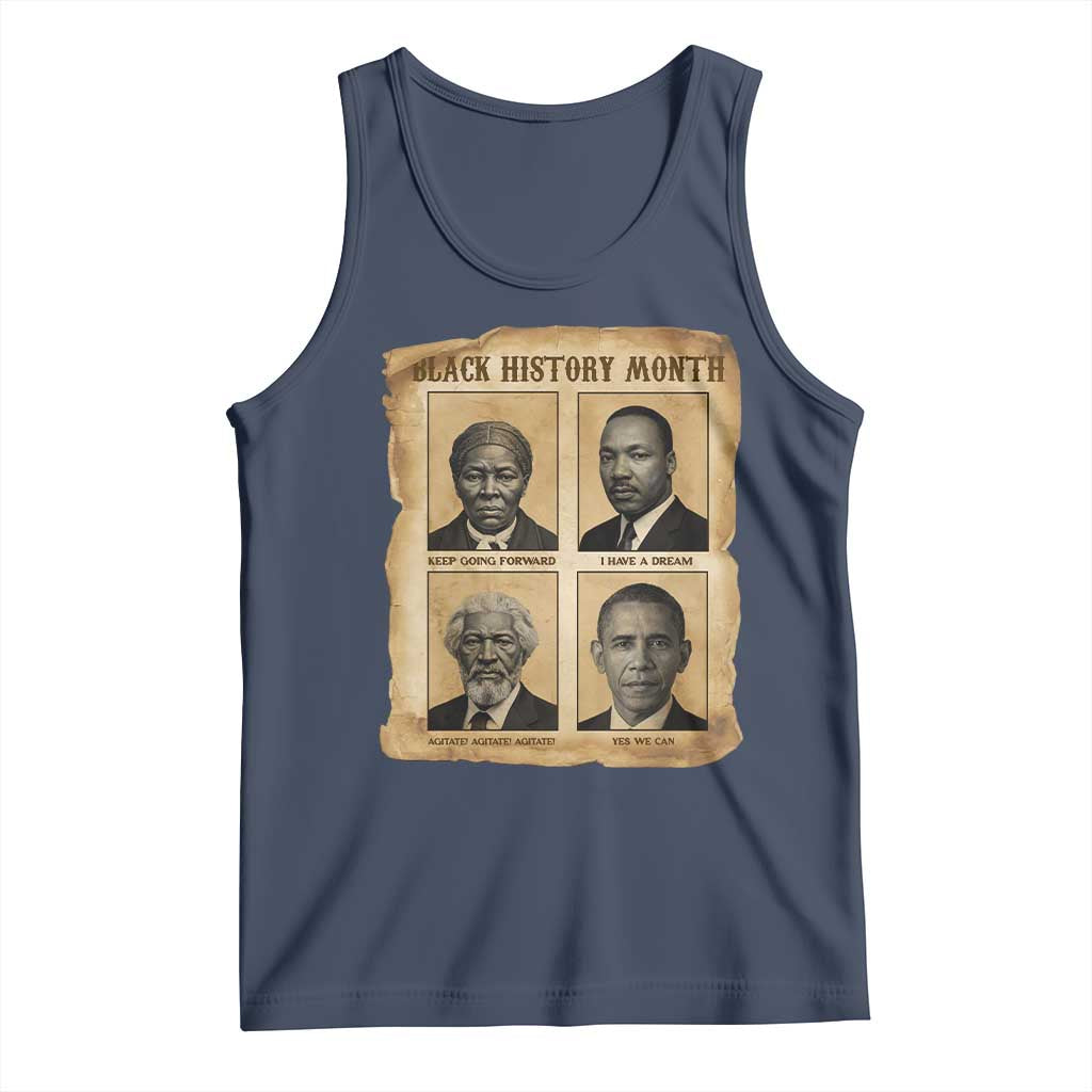 Vintage Black History Heroes Tank Top Strong Black Pride TS12 Navy Print Your Wear