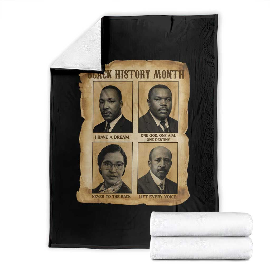 Vintage African American Heroes Throw Blanket Black Pride Inspiration TS12 Black Print Your Wear