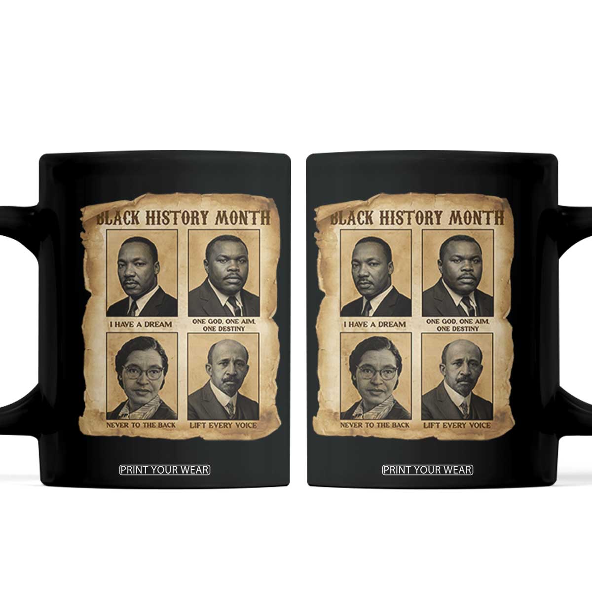 Vintage African American Heroes Coffee Mug Black Pride Inspiration TS12 Black Print Your Wear