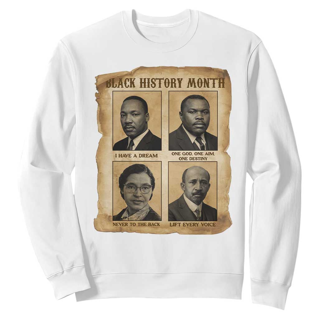 Vintage African American Heroes Sweatshirt Black Pride Inspiration TS12 White Print Your Wear