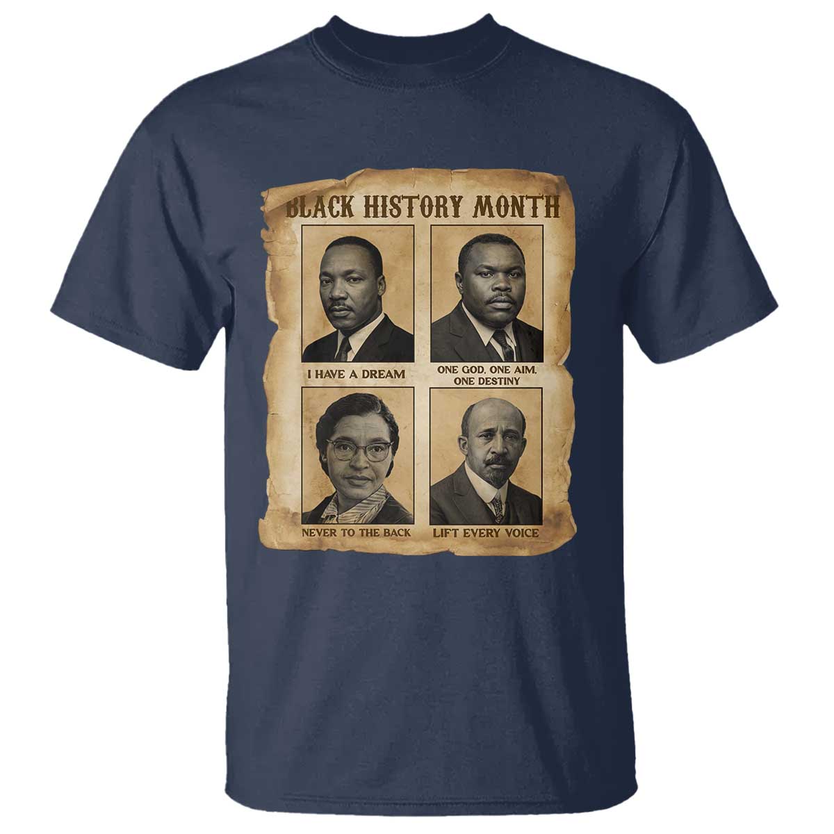 Vintage African American Heroes T Shirt Black Pride Inspiration TS12 Navy Print Your Wear