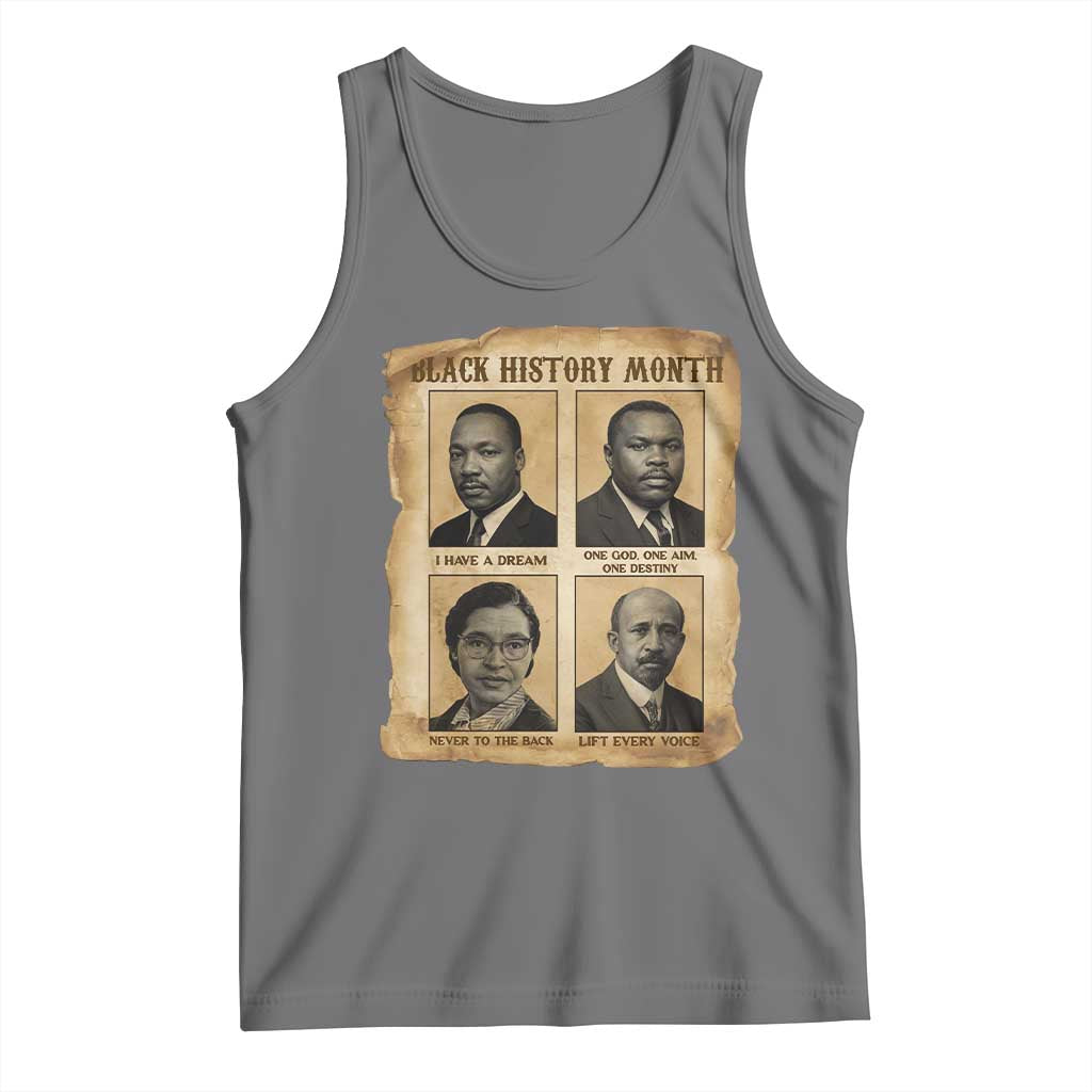 Vintage African American Heroes Tank Top Black Pride Inspiration TS12 Black Heather Print Your Wear