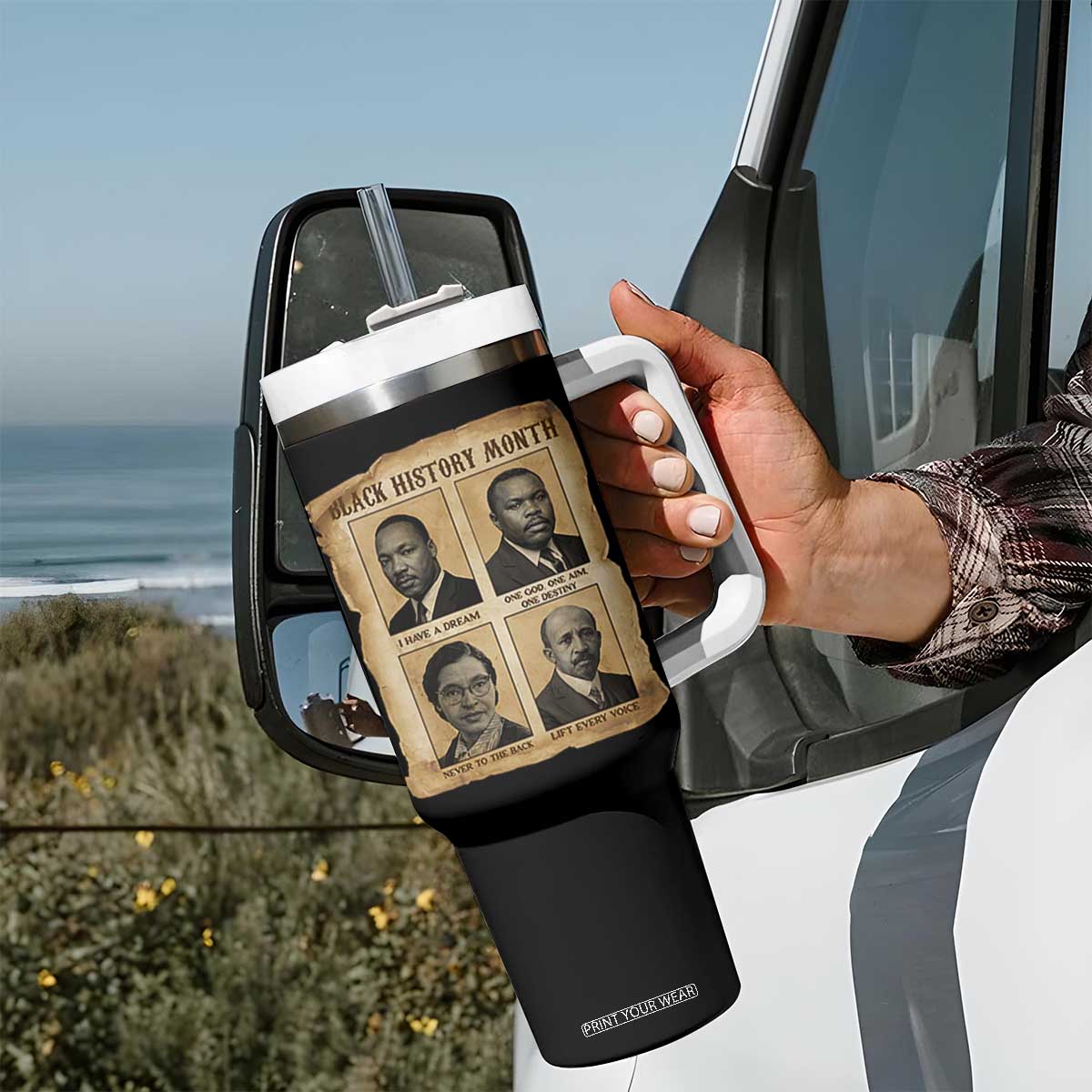 Vintage African American Heroes Tumbler With Handle Black Pride Inspiration TS12 Print Your Wear