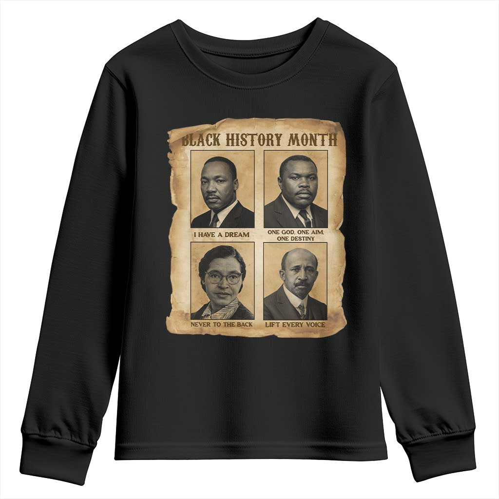 Vintage African American Heroes Youth Sweatshirt Black Pride Inspiration TS12 Black Print Your Wear