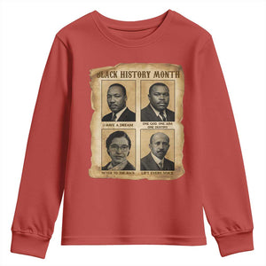 Vintage African American Heroes Youth Sweatshirt Black Pride Inspiration TS12 Red Print Your Wear