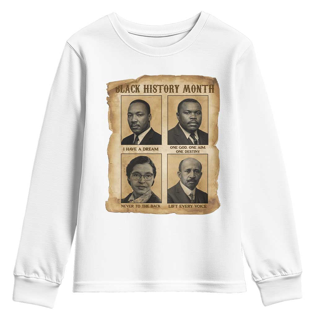 Vintage African American Heroes Youth Sweatshirt Black Pride Inspiration TS12 White Print Your Wear
