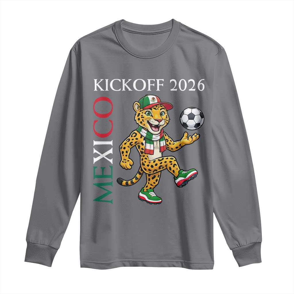 Mexico Soccer Pride Jaguar Kickoff 2026 Long Sleeve Shirt TS12 Charcoal Print Your Wear