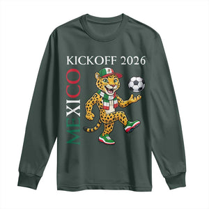 Mexico Soccer Pride Jaguar Kickoff 2026 Long Sleeve Shirt TS12 Dark Forest Green Print Your Wear