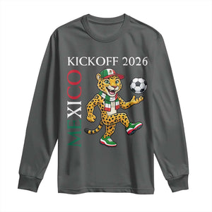 Mexico Soccer Pride Jaguar Kickoff 2026 Long Sleeve Shirt TS12 Dark Heather Print Your Wear