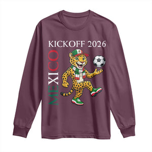 Mexico Soccer Pride Jaguar Kickoff 2026 Long Sleeve Shirt TS12 Maroon Print Your Wear