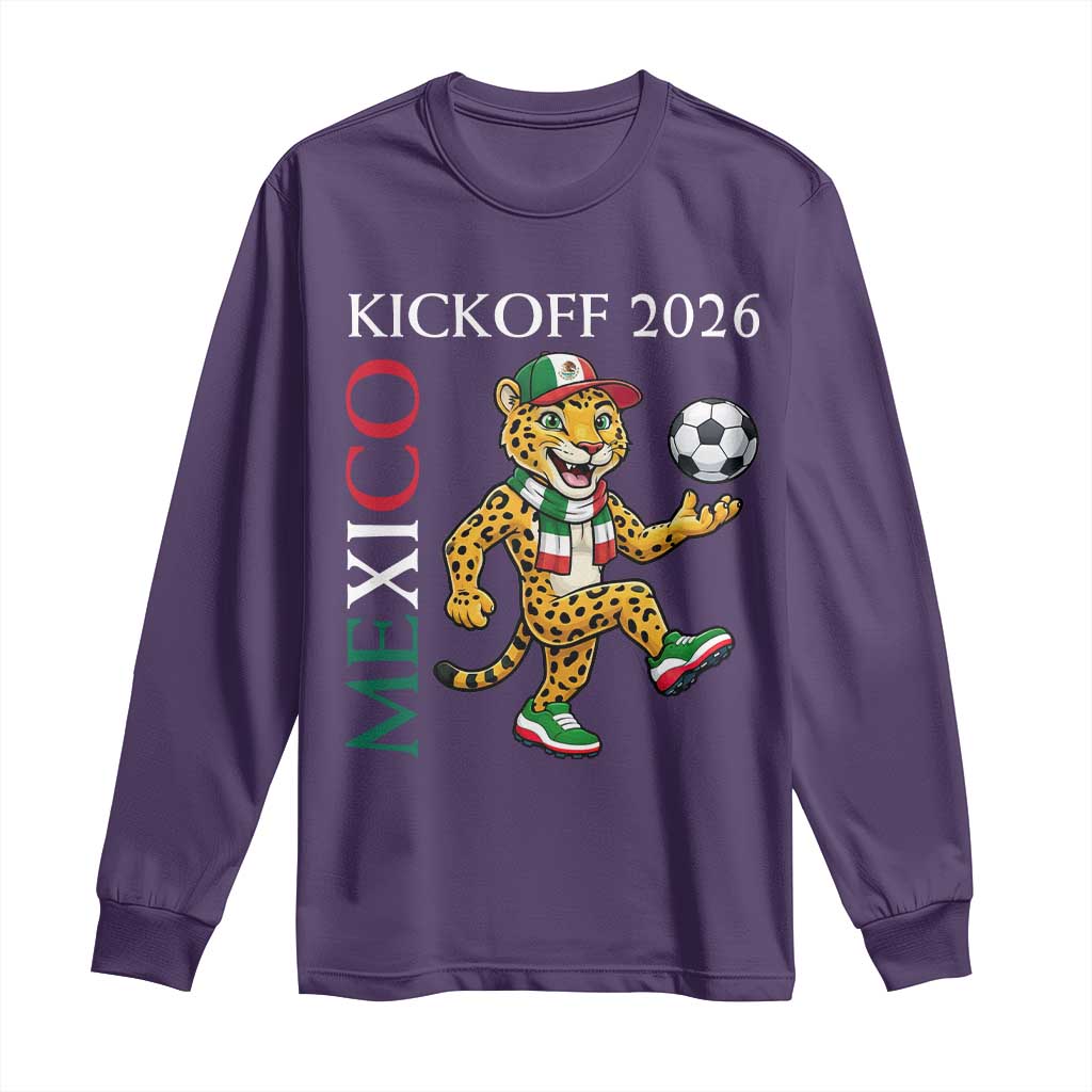 Mexico Soccer Pride Jaguar Kickoff 2026 Long Sleeve Shirt TS12 Purple Print Your Wear