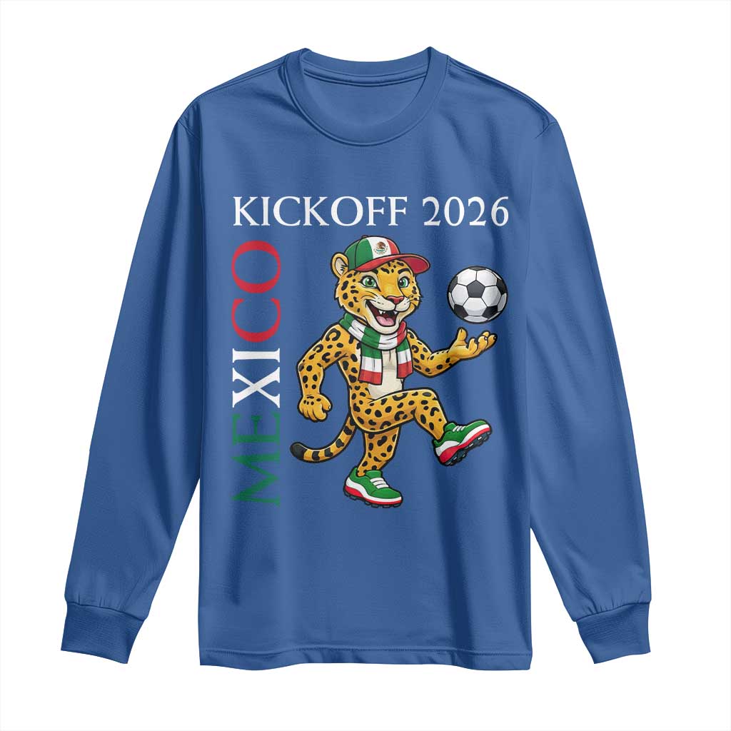 Mexico Soccer Pride Jaguar Kickoff 2026 Long Sleeve Shirt TS12 Royal Blue Print Your Wear