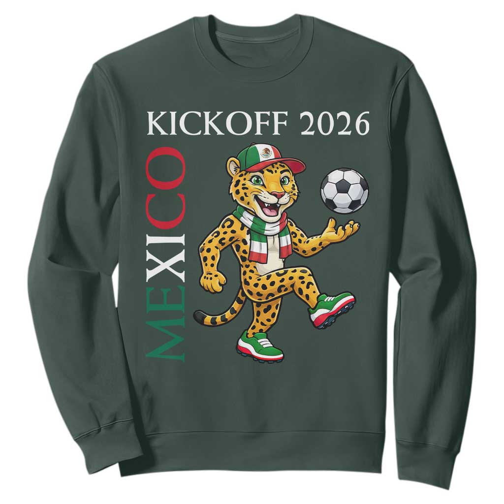 Mexico Soccer Pride Jaguar Kickoff 2026 Sweatshirt TS12 Dark Forest Green Print Your Wear