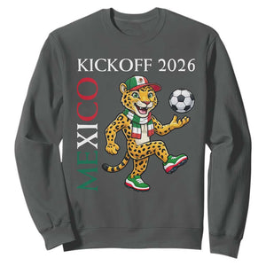 Mexico Soccer Pride Jaguar Kickoff 2026 Sweatshirt TS12 Dark Heather Print Your Wear