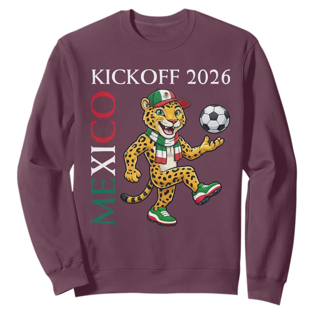 Mexico Soccer Pride Jaguar Kickoff 2026 Sweatshirt TS12 Maroon Print Your Wear