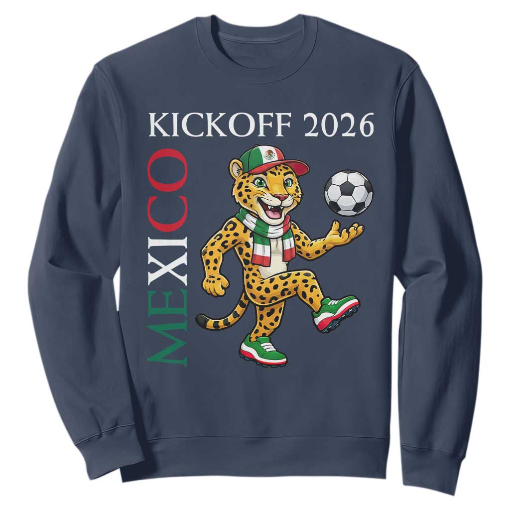 Mexico Soccer Pride Jaguar Kickoff 2026 Sweatshirt TS12 Navy Print Your Wear