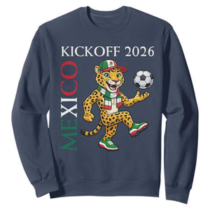 Mexico Soccer Pride Jaguar Kickoff 2026 Sweatshirt TS12 Navy Print Your Wear