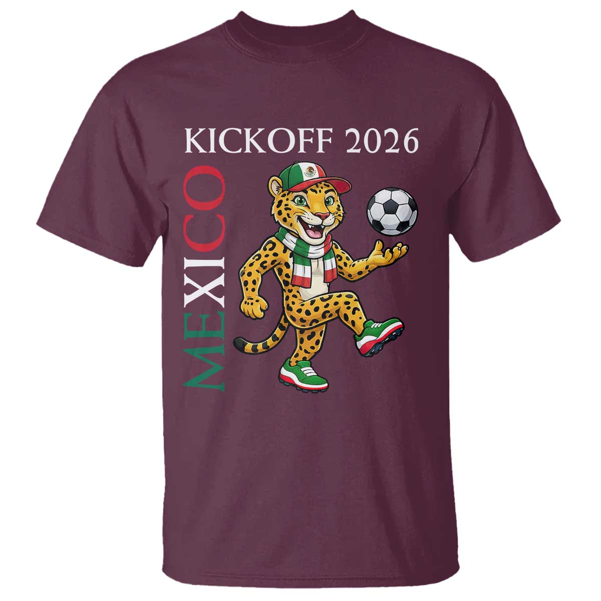 Mexico Soccer Pride Jaguar Kickoff 2026 T Shirt TS12 Maroon Print Your Wear