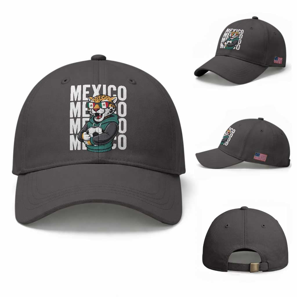 Fierce Mexico Jaguar Soccer Pride Fan Gift Baseball Cap TS12 Baseball Cap Universal Fit Dark Gray Print Your Wear