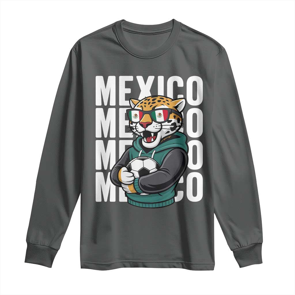 Fierce Mexico Jaguar Soccer Pride Fan Gift Long Sleeve Shirt TS12 Dark Heather Print Your Wear