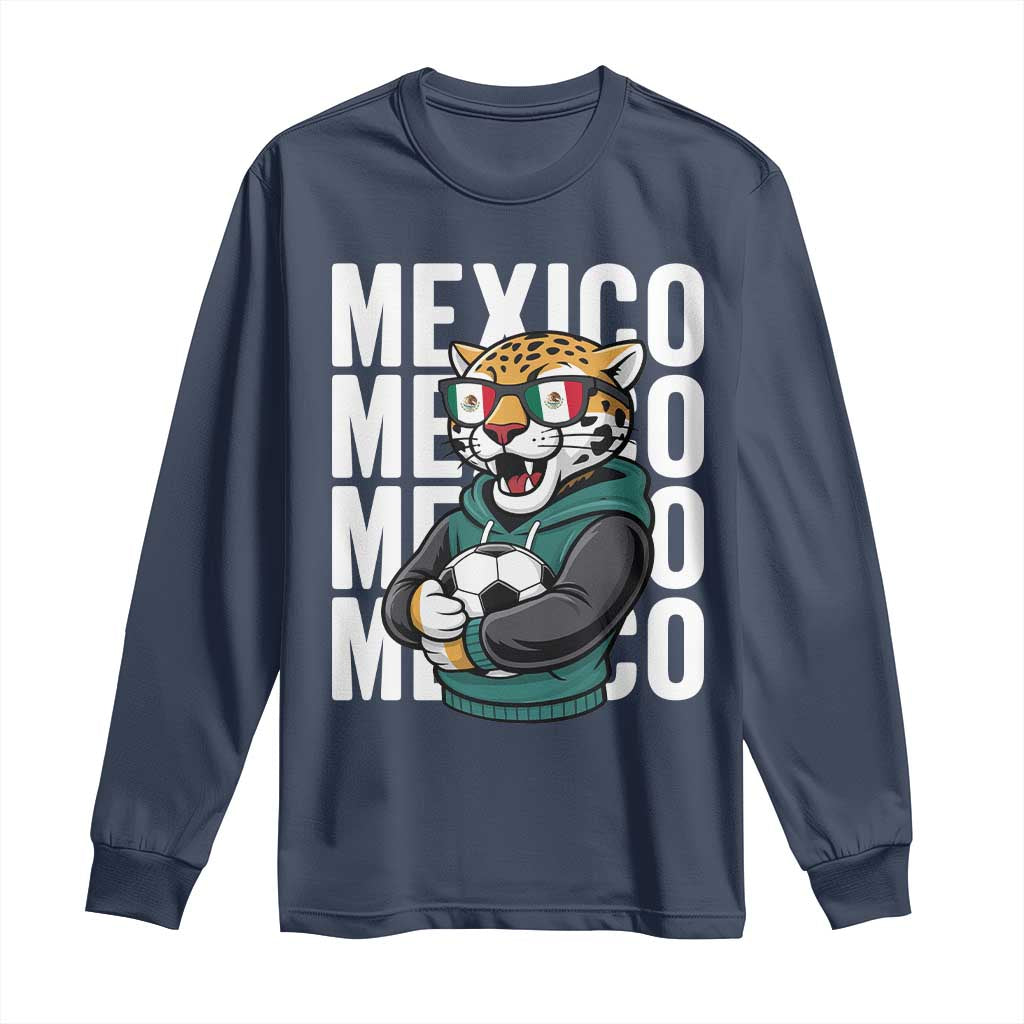Fierce Mexico Jaguar Soccer Pride Fan Gift Long Sleeve Shirt TS12 Navy Print Your Wear