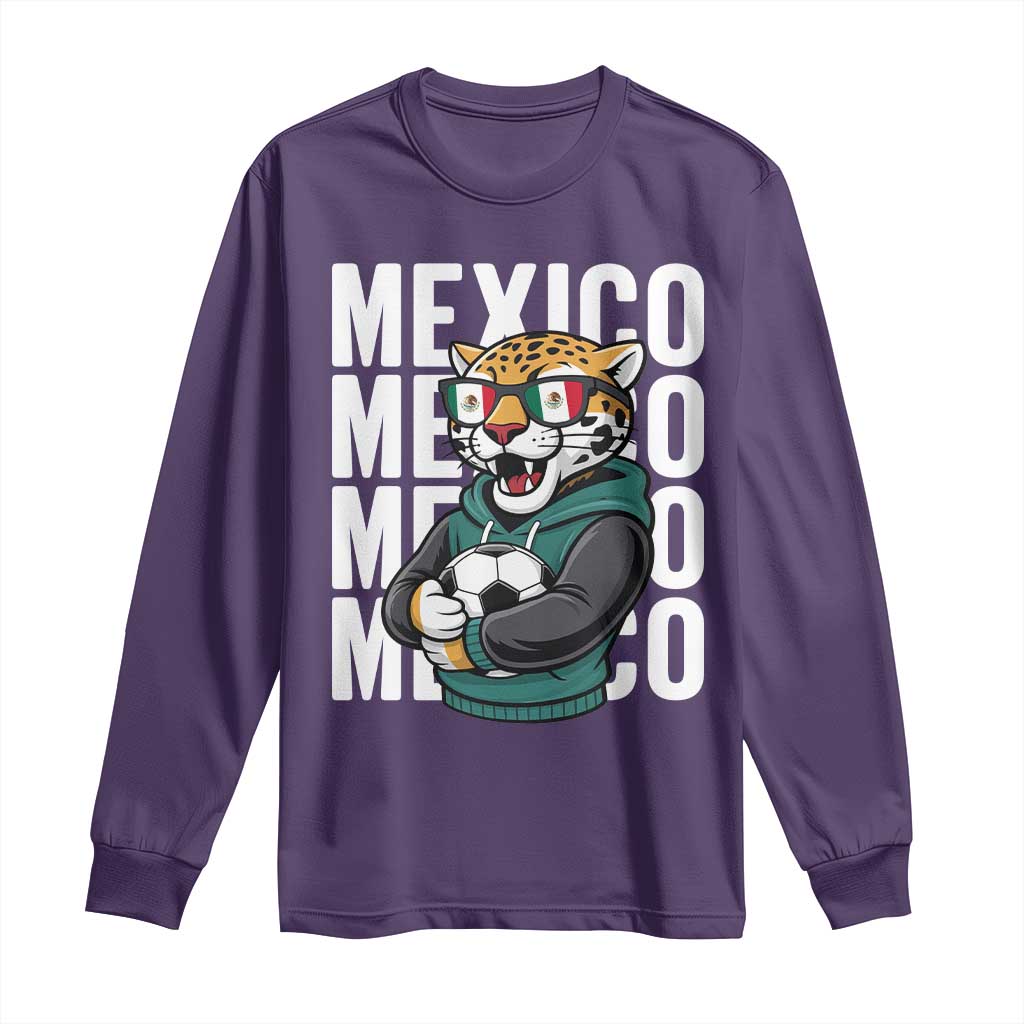 Fierce Mexico Jaguar Soccer Pride Fan Gift Long Sleeve Shirt TS12 Purple Print Your Wear