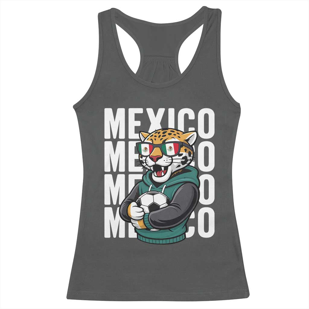 Fierce Mexico Jaguar Soccer Pride Fan Gift Racerback Tank Top TS12 Dark Heather Print Your Wear
