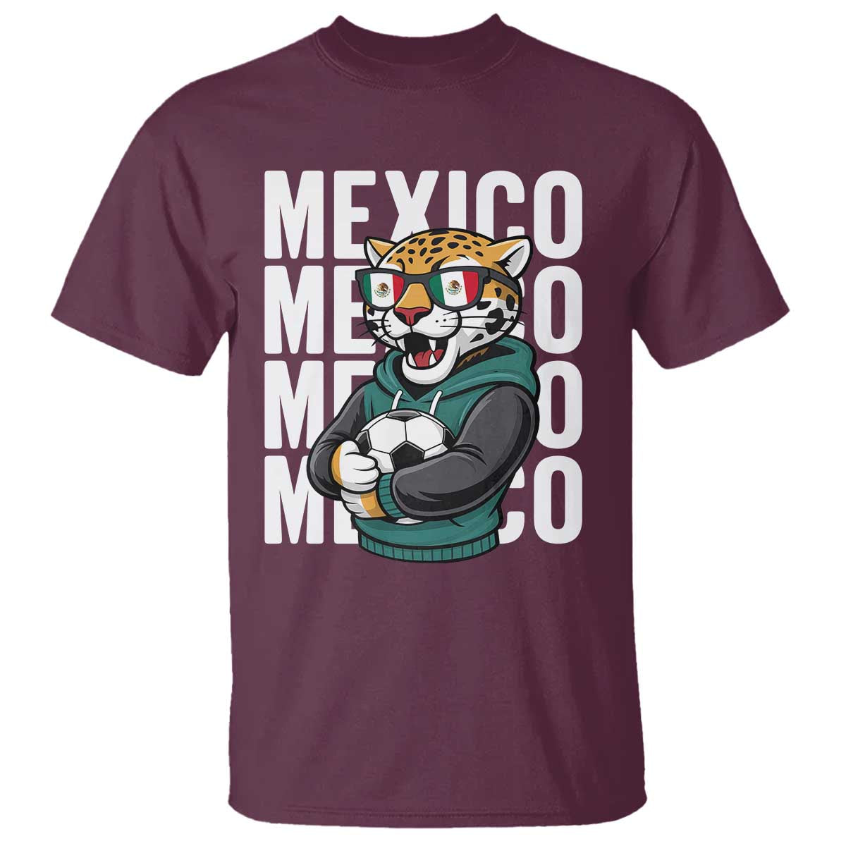 Fierce Mexico Jaguar Soccer Pride Fan Gift T Shirt TS12 Maroon Print Your Wear