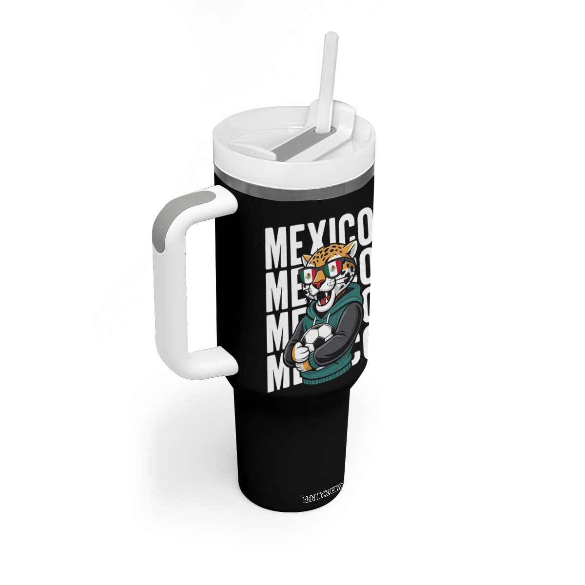Fierce Mexico Jaguar Soccer Pride Fan Gift Tumbler With Handle TS12 Print Your Wear