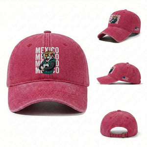 Fierce Mexico Jaguar Soccer Pride Fan Gift Washed Cotton Baseball Cap TS12 Washed Cap Universal Fit Red Print Your Wear