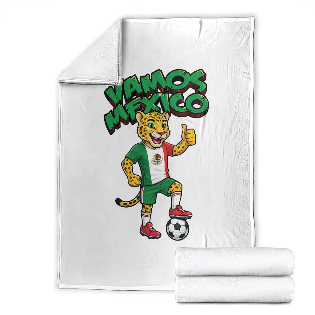 Vamos Mexico Fierce Leopard Throw Blanket Soccer 2026 Fan Gift TS12 White Print Your Wear