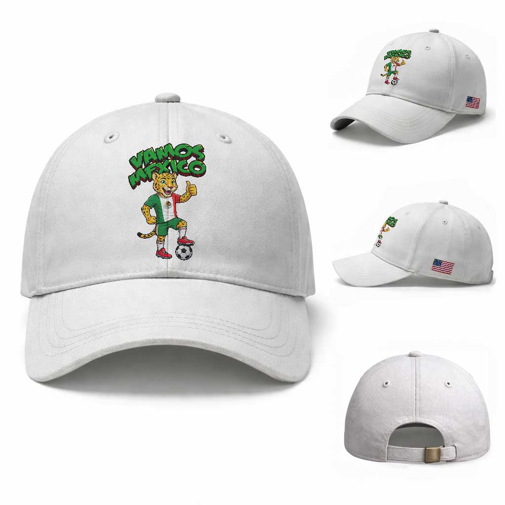 Vamos Mexico Fierce Leopard Baseball Cap Soccer 2026 Fan Gift TS12 Baseball Cap Universal Fit White Print Your Wear