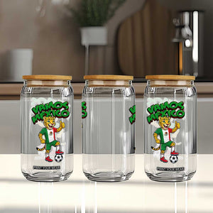 Vamos Mexico Fierce Leopard Glass Can Soccer 2026 Fan Gift TS12 Print Your Wear