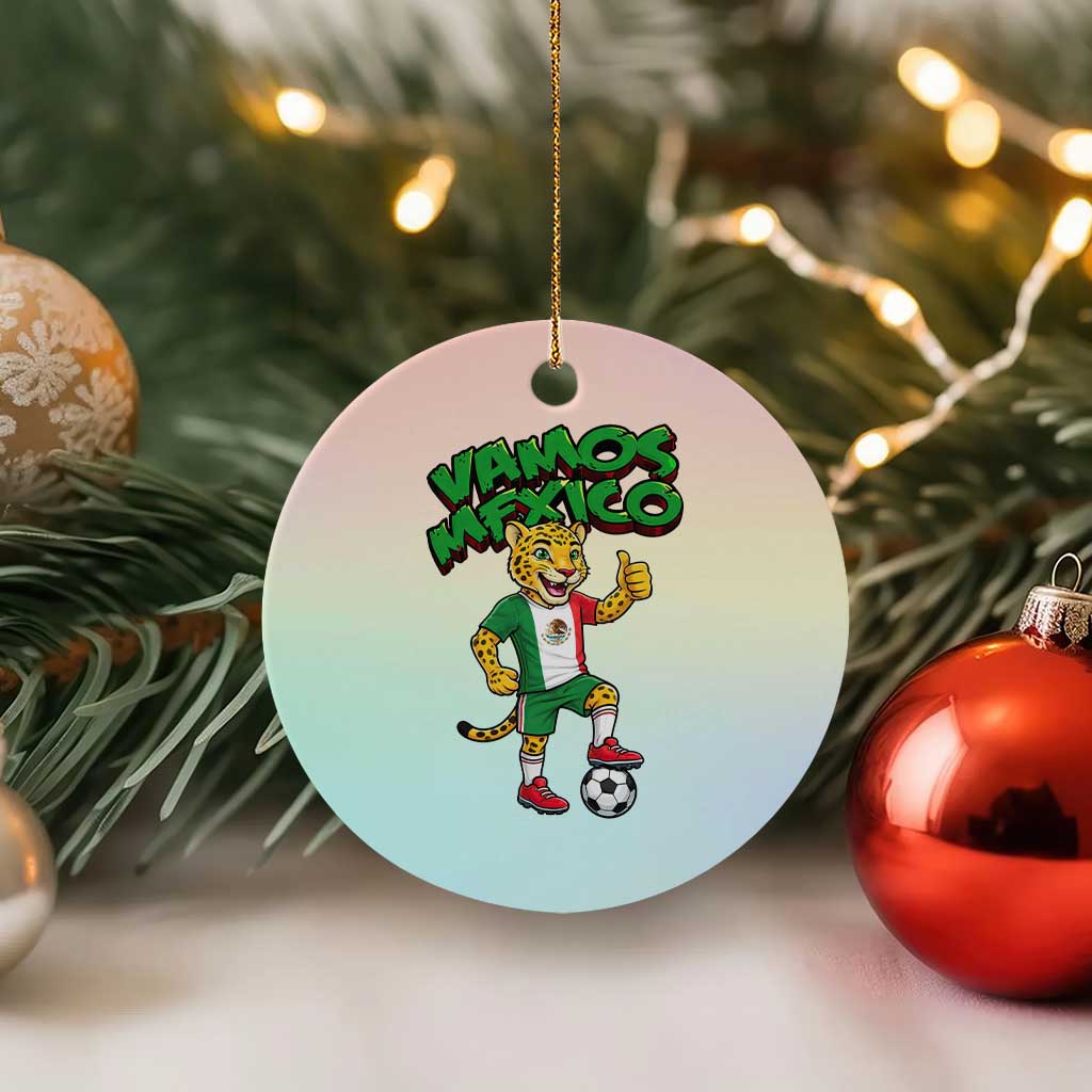 Vamos Mexico Fierce Leopard Ceramic Ornament Soccer 2026 Fan Gift TS12 1pc Pastel Print Your Wear