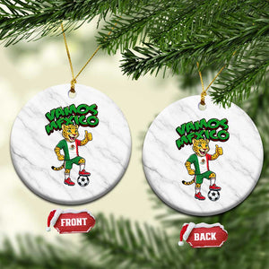 Vamos Mexico Fierce Leopard Ceramic Ornament Soccer 2026 Fan Gift TS12 1pc White Marble Print Your Wear