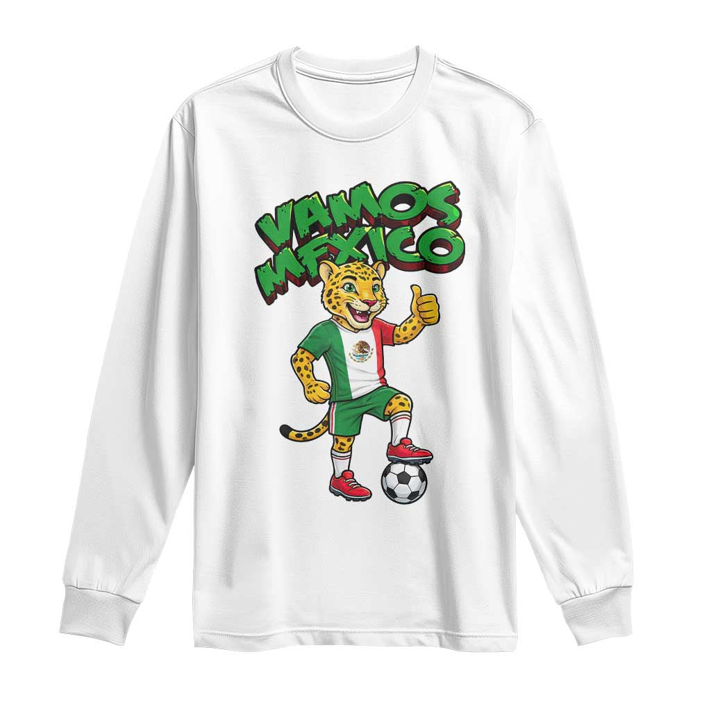 Vamos Mexico Fierce Leopard Long Sleeve Shirt Soccer 2026 Fan Gift TS12 White Print Your Wear