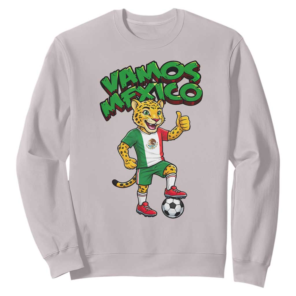 Vamos Mexico Fierce Leopard Sweatshirt Soccer 2026 Fan Gift TS12 Ice Gray Print Your Wear