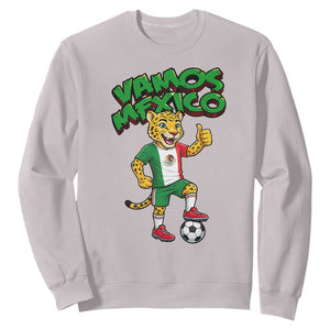 Vamos Mexico Fierce Leopard Sweatshirt Soccer 2026 Fan Gift TS12 Ice Gray Print Your Wear