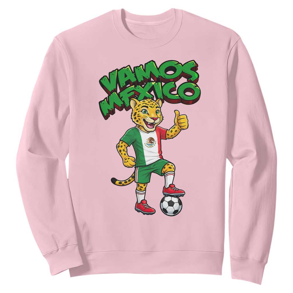 Vamos Mexico Fierce Leopard Sweatshirt Soccer 2026 Fan Gift TS12 Light Pink Print Your Wear