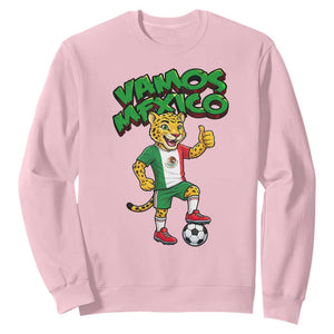 Vamos Mexico Fierce Leopard Sweatshirt Soccer 2026 Fan Gift TS12 Light Pink Print Your Wear