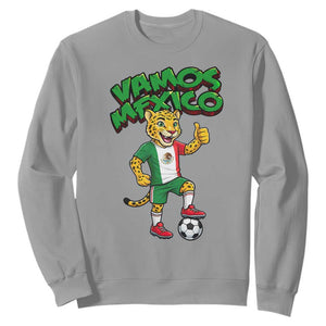 Vamos Mexico Fierce Leopard Sweatshirt Soccer 2026 Fan Gift TS12 Sport Gray Print Your Wear