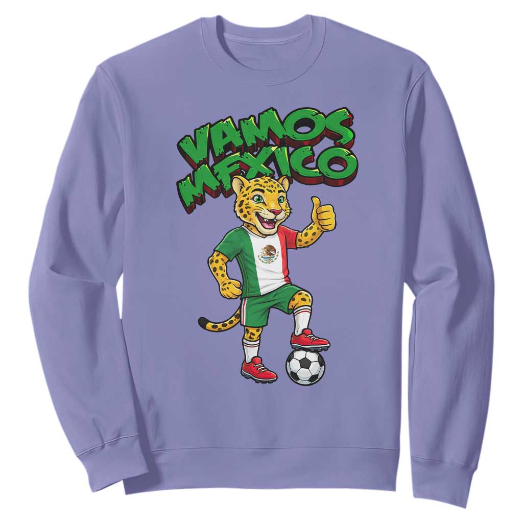 Vamos Mexico Fierce Leopard Sweatshirt Soccer 2026 Fan Gift TS12 Violet Print Your Wear