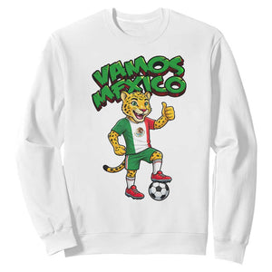 Vamos Mexico Fierce Leopard Sweatshirt Soccer 2026 Fan Gift TS12 White Print Your Wear