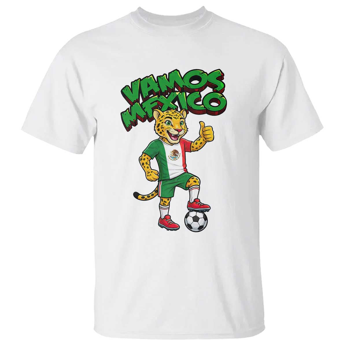 Vamos Mexico Fierce Leopard T Shirt Soccer 2026 Fan Gift TS12 White Print Your Wear