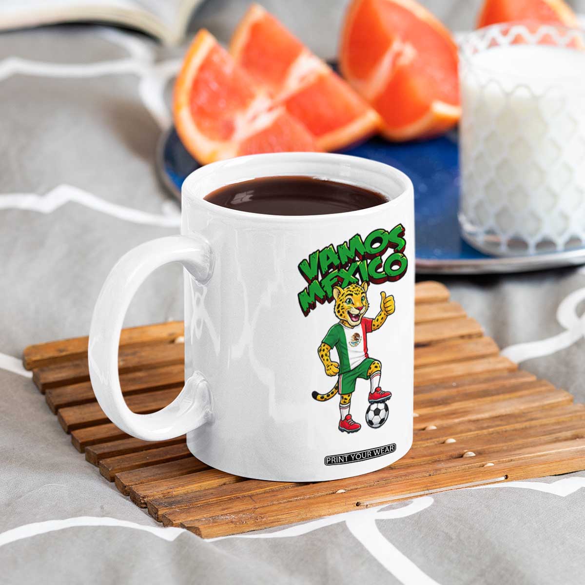 Vamos Mexico Fierce Leopard Coffee Mug Soccer 2026 Fan Gift TS12 Print Your Wear