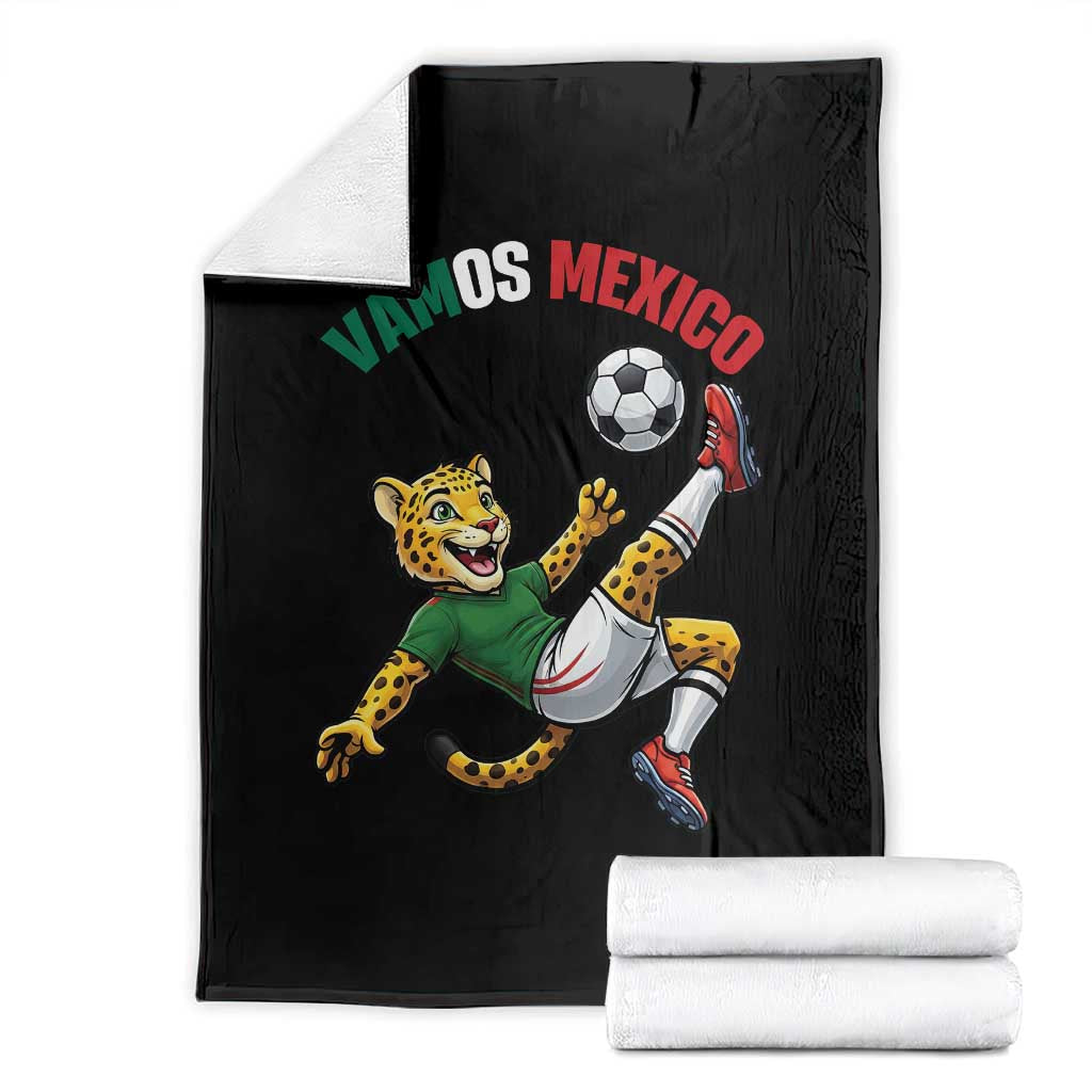 Vamos Mexico Fierce Leopard Soccer 2026 Throw Blanket Mexican Fan Gift TS12 Black Print Your Wear
